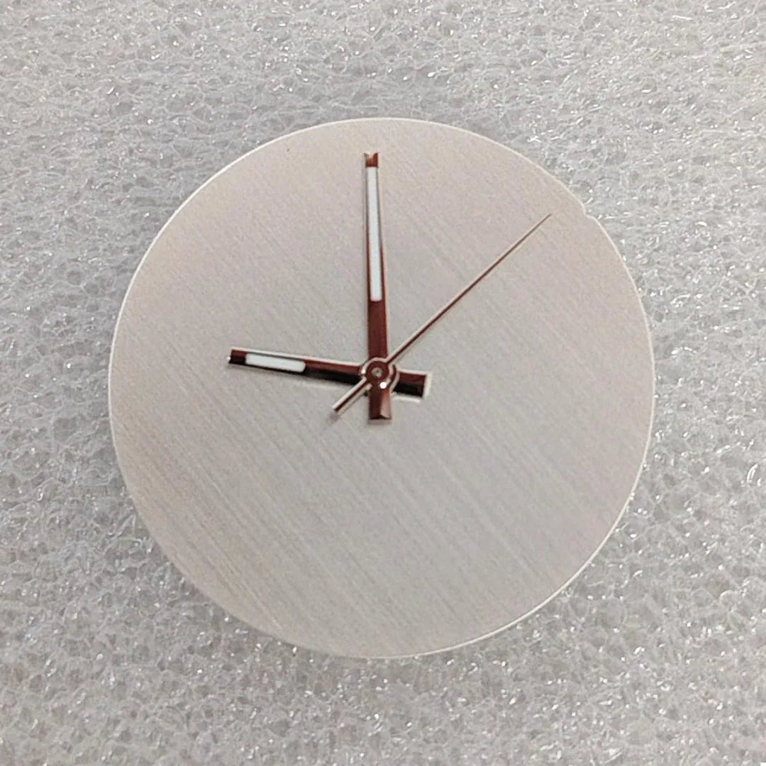 Solid Color No Date Vertical Striped Texture Watch dial with Hands for NH35/36