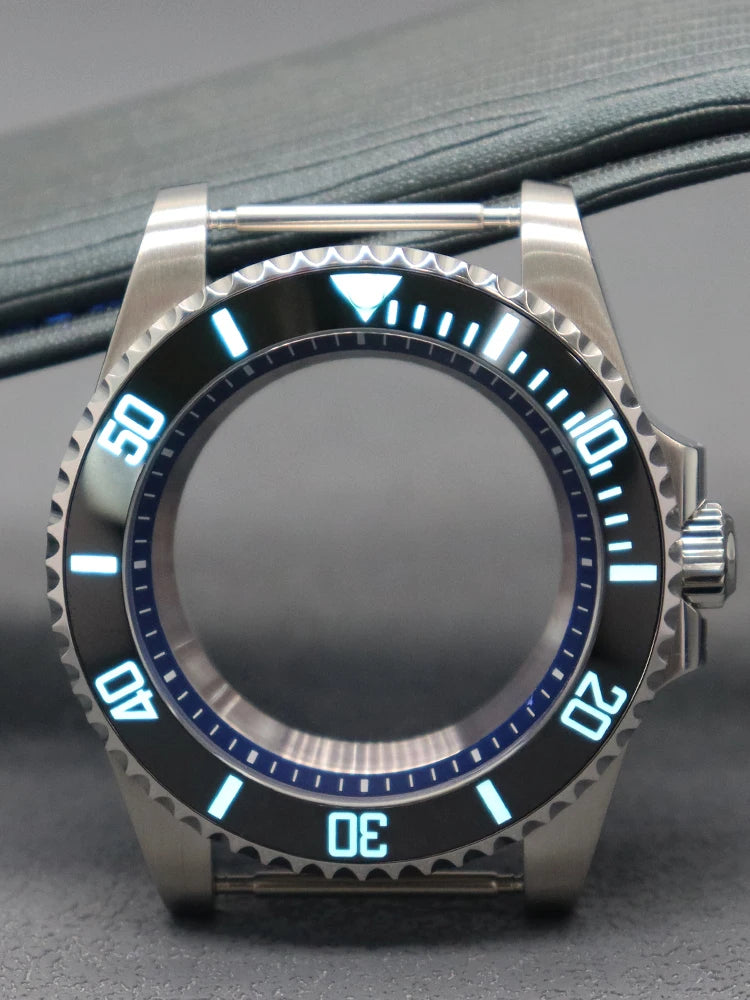 Diver 40mm Watch Case Sapphire For Nh34 Nh35 Nh36 Luminous SUB Ceramic Bezel