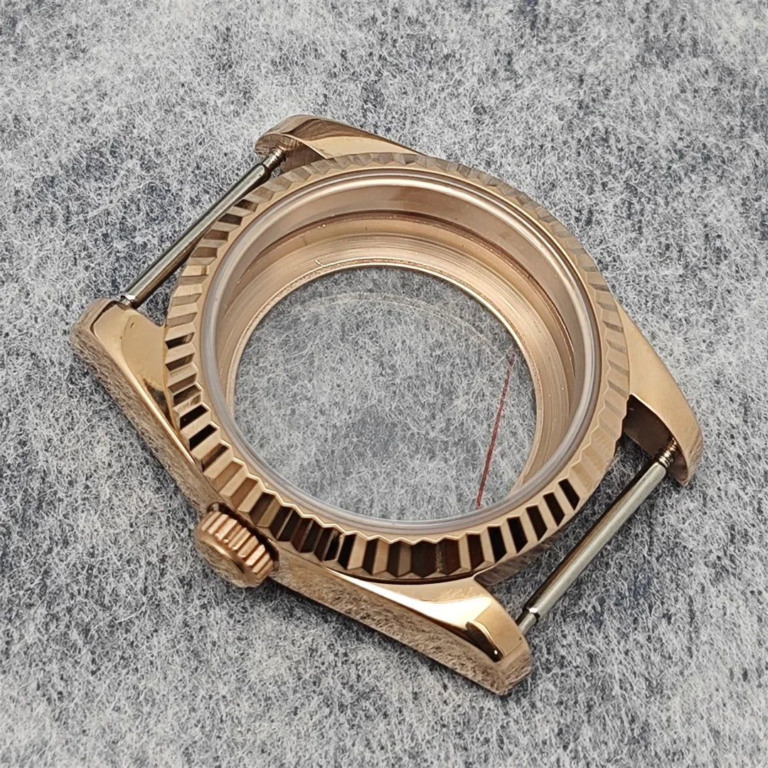 36/39mm Rose Gold Case Oyster Watch Case with Sapphire Crystal for NH35/NH36/4R