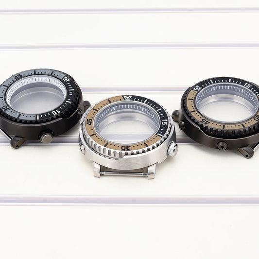 43mm Watch Case For NH34 NH35 NH36 NH38 Tuna Sapphire Crystal Luminous Bezel