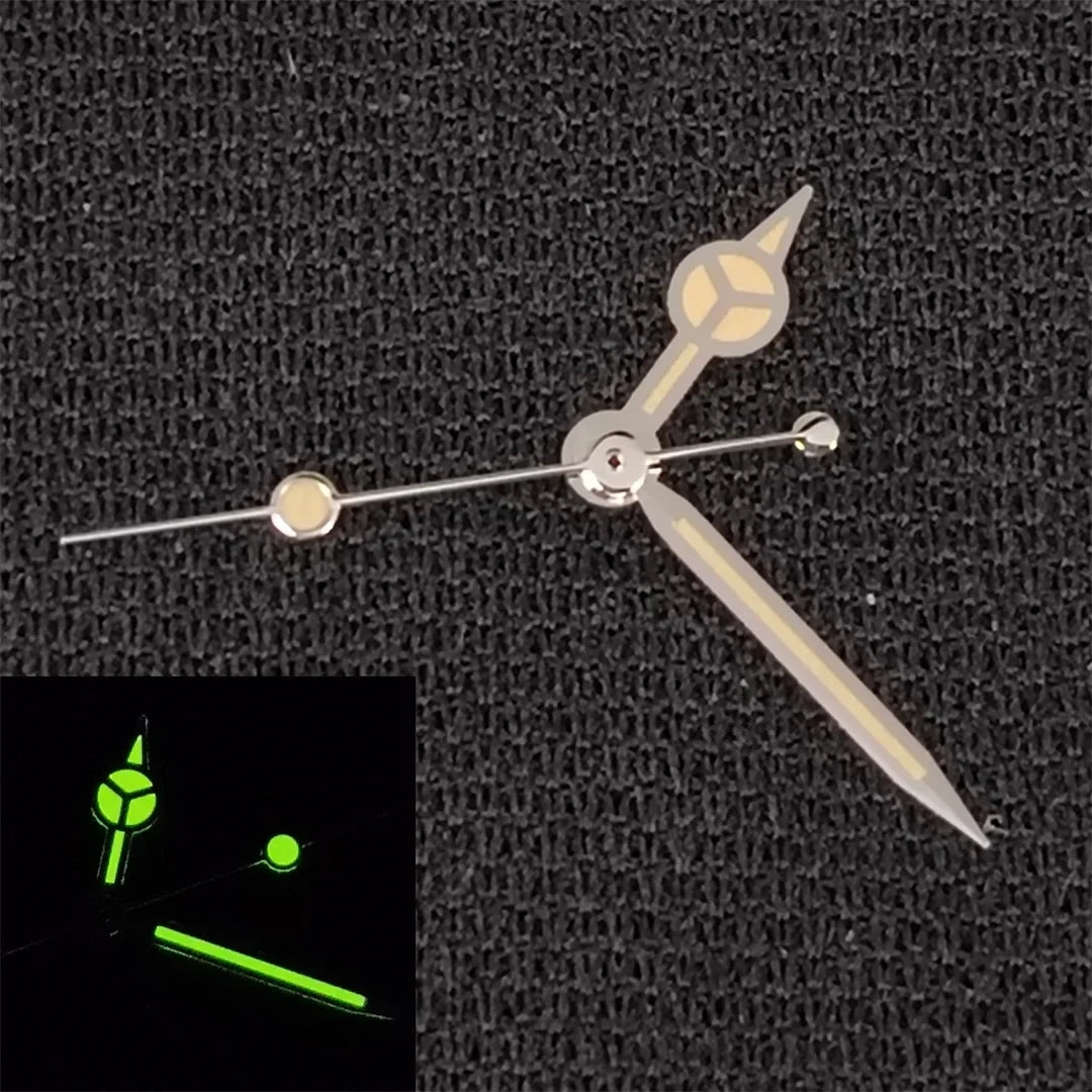 Retro Thin Orange Hands with Green Luminous Watch Hands fit for NH36/NH3/4R/7S