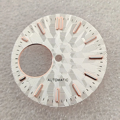 28.5mm Watch Dial Geometric Shapes Texture with Green Luminous for NH38 Movement