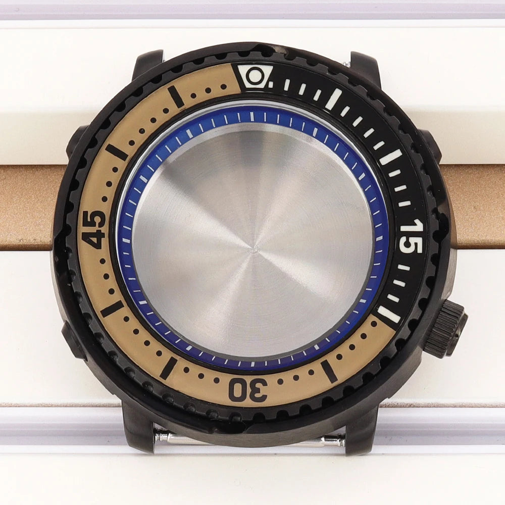 43mm Watch Case For NH34 NH35 NH36 NH38 Tuna Sapphire Crystal Luminous Bezel