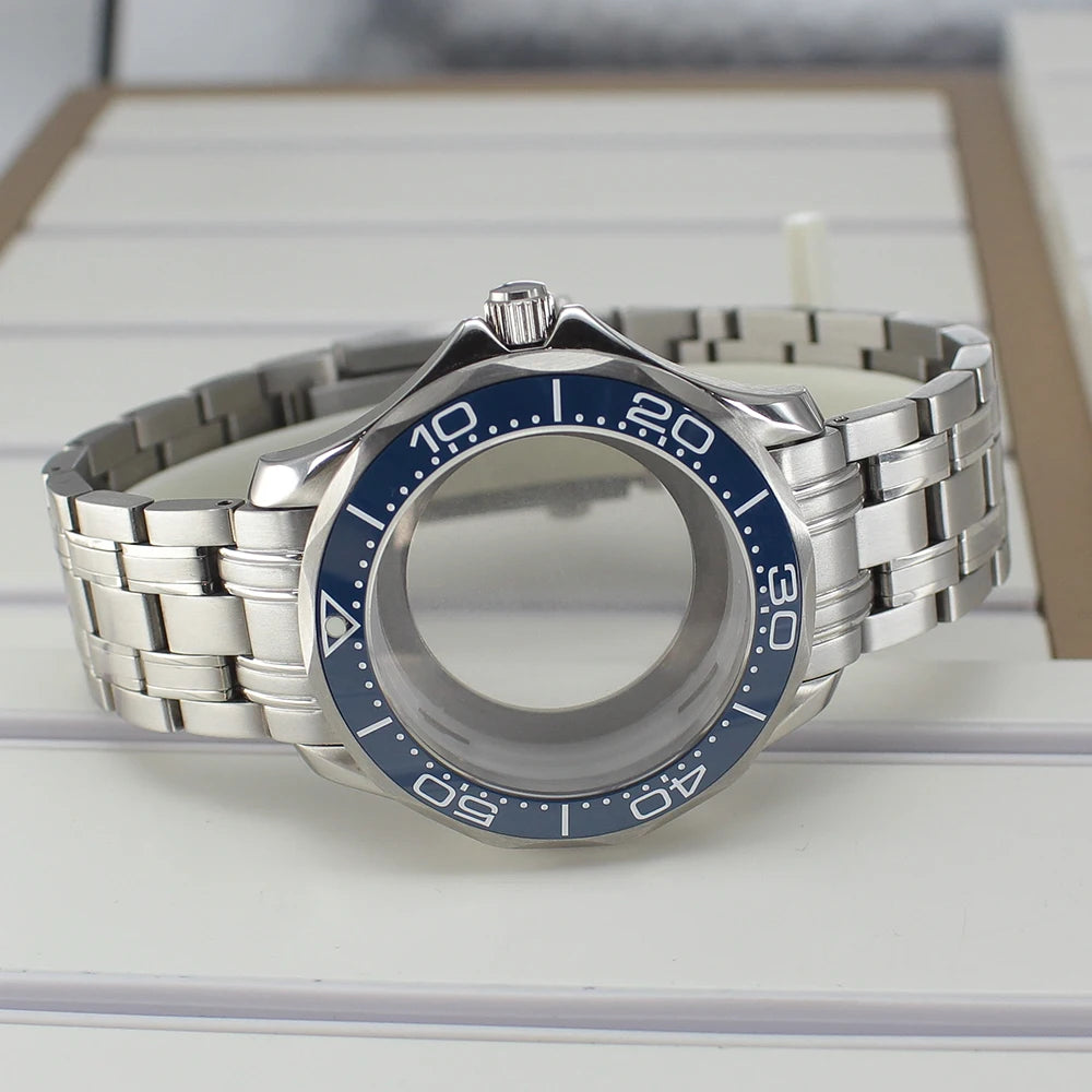41mm Watch Case Strap Waterproof for Seamaster NH34 NH35 NH36 fit 30.5mm Dial