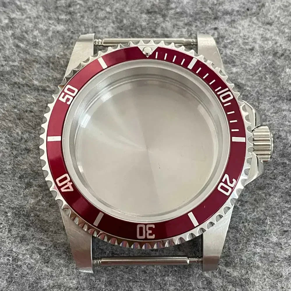 39.5mm Steel Watch Case Retro Flat Mirror Case Sapphire Crystal Fit NH35 NH36