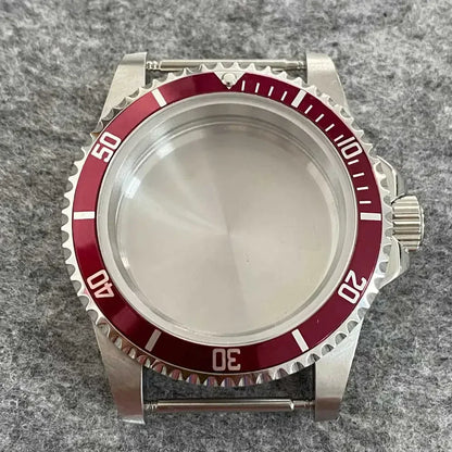 39.5mm Steel Watch Case Retro Flat Mirror Case Sapphire Crystal Fit NH35 NH36