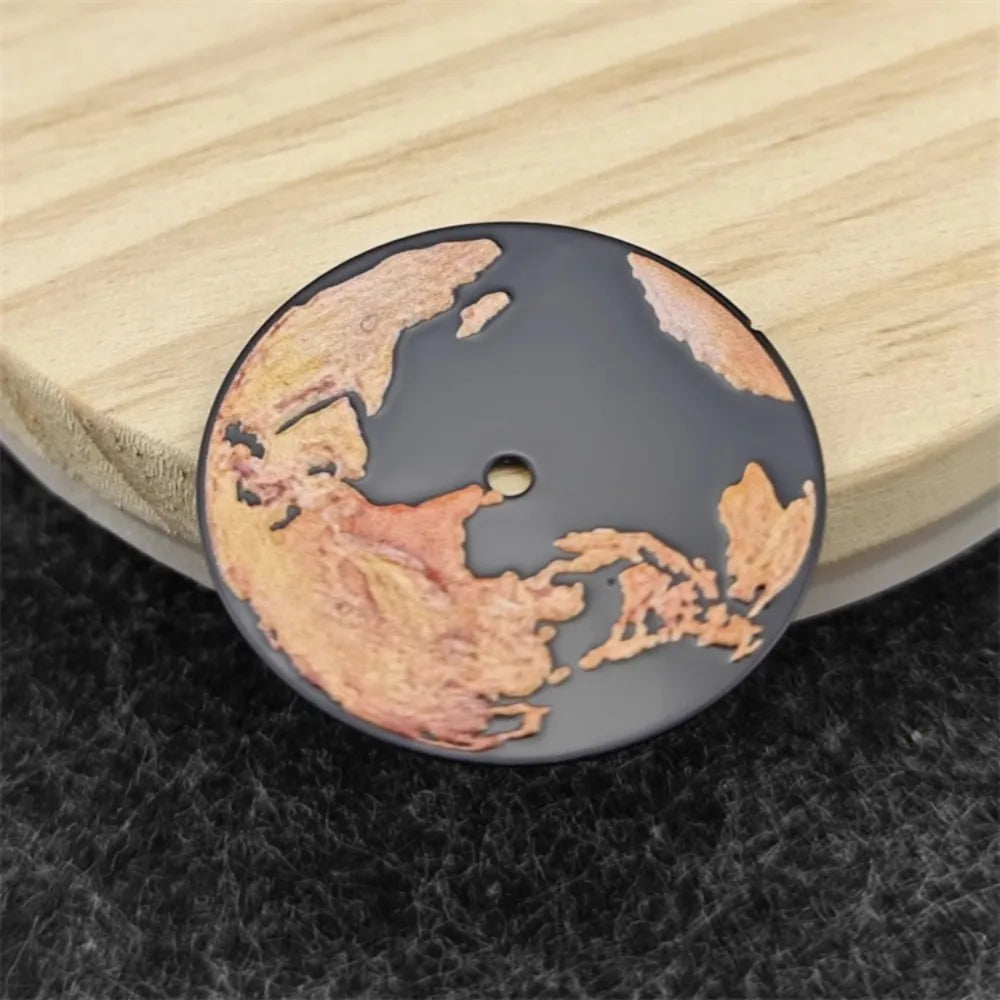 Modified 28.5mm Flame Planet Earth Surface Watch Dial for NH35/NH34 Movement