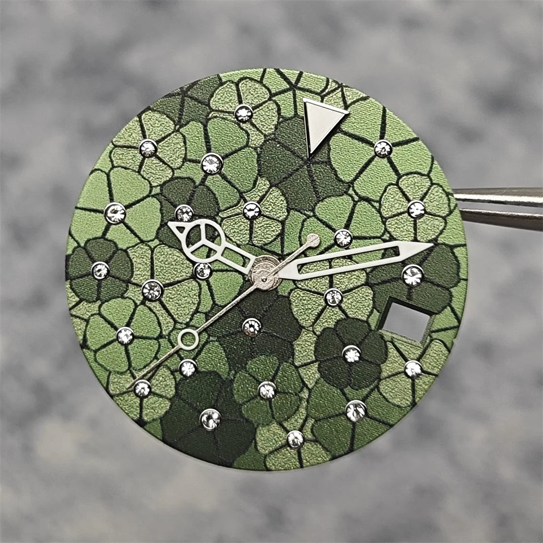 28.5mm Flower Texture with Skeleton Hands Watch Dial for NH35/NH36/4R/7S