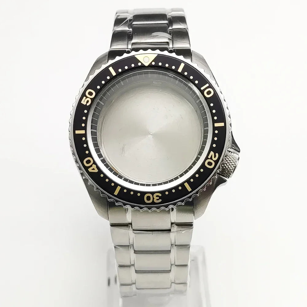 42mm Watch Case+ Strap Set SKX007 Case with Chapter Ring Sapphire for NH35 NH36