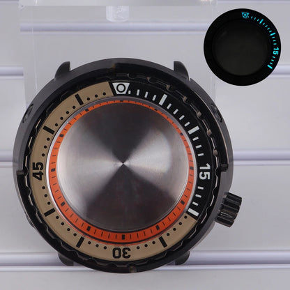 47mm Watch Case Sapphire Crystal For NH35/36 NH38 Modified Tuna Canned C3 Bezel