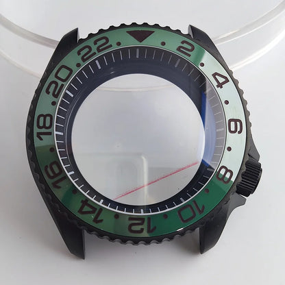 Case 41.5mm Convex Sapphire Glass Ceramic Bezel Stainless Steel Black Matte Waterproof Case Fit NH 35 NH36 Movement Case