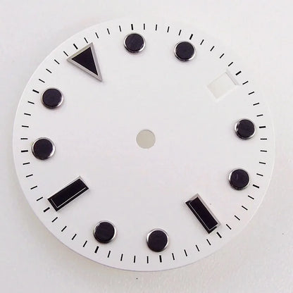 28.5mm Black White Face Single Calendar Submarine Dial For NH34 NH35 NH36