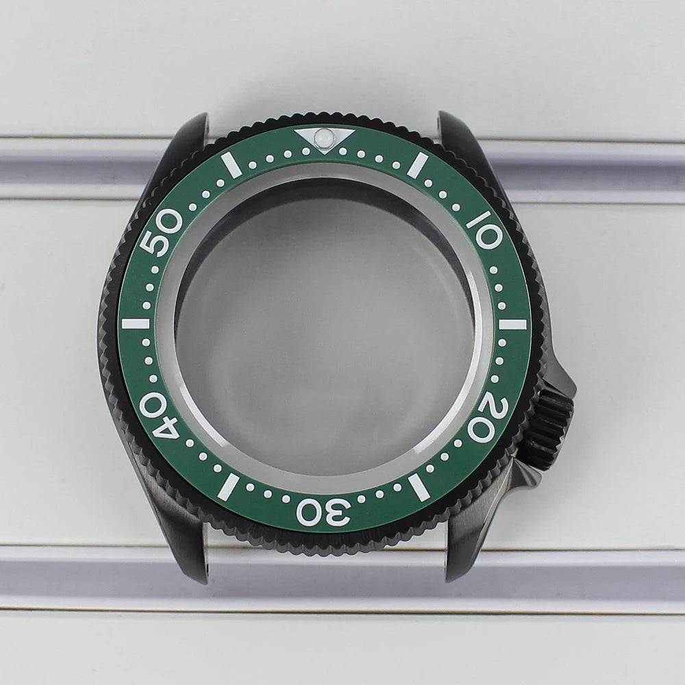 38mm Steel Watch Case Sapphire For Nh35 Nh36 Nh70 4R36 Multicolor Ceramic Bezel