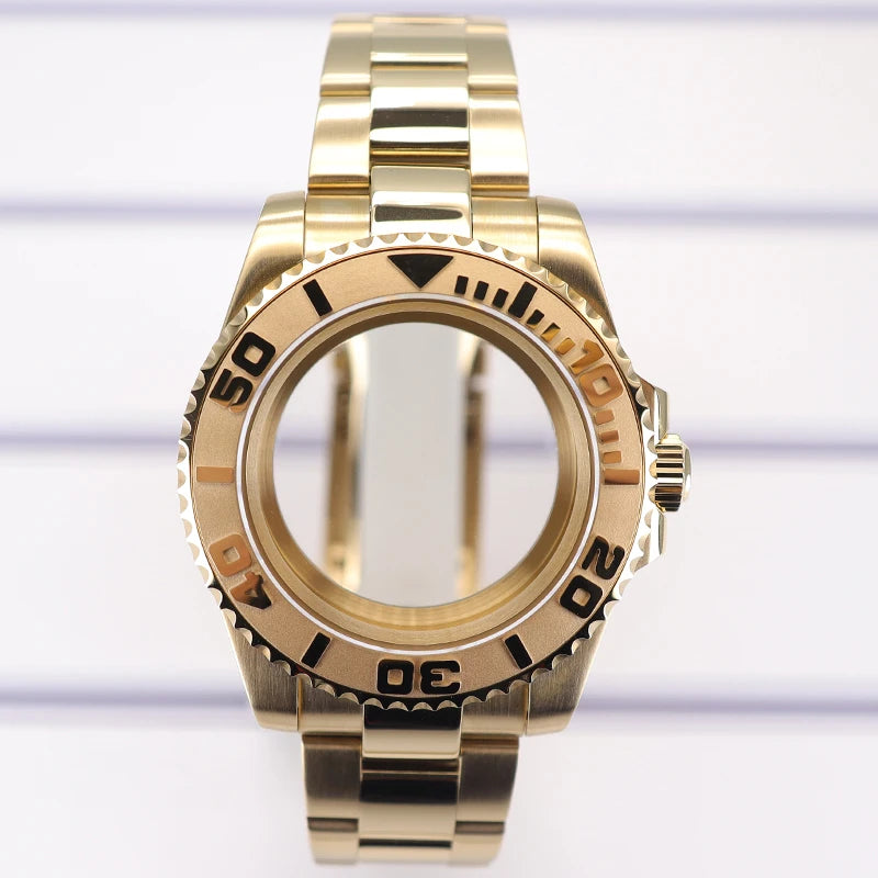 PVD 40mm Watch Case Sapphire For Nh35 Nh36 Nh34 Nh38 Eta 2824 Miyota 8215 YACHT