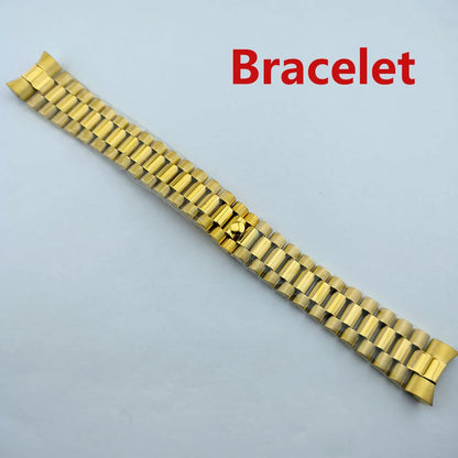 Diamond Decorated Steel Watch Case with Sapphire Glass Waterproof Fit NH35/NH36