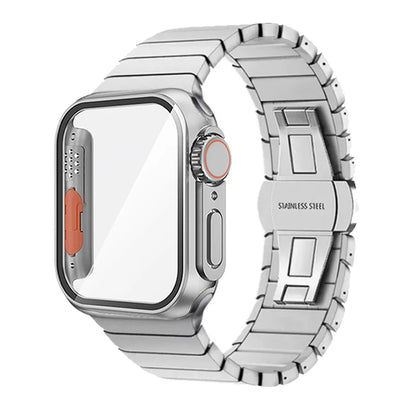 Stainless Steel Strap+PC Cover+Glass for Apple Watch Case Appearance Upgrade