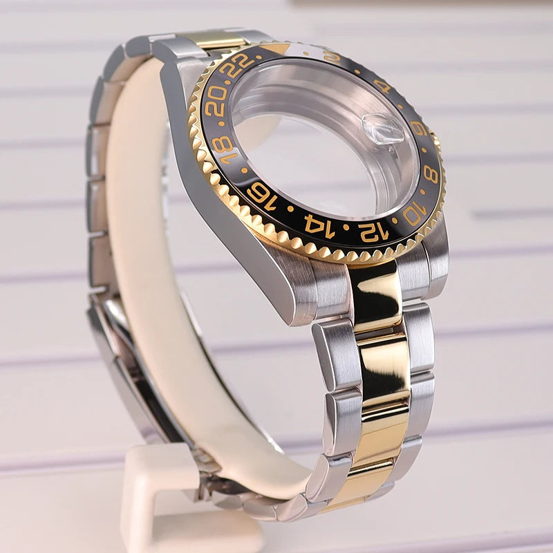 Silver/Gold 40mm Steel Watch Case For Nh35 Nh34 NH36/38 Eta 2824 Miyota 8215 GMT