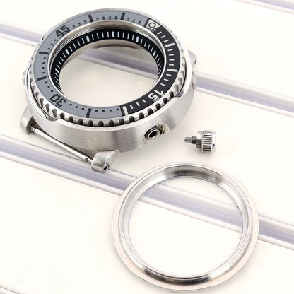 43mm Watch Case For NH34 NH35 NH36 NH38 Tuna Sapphire Crystal Luminous Bezel