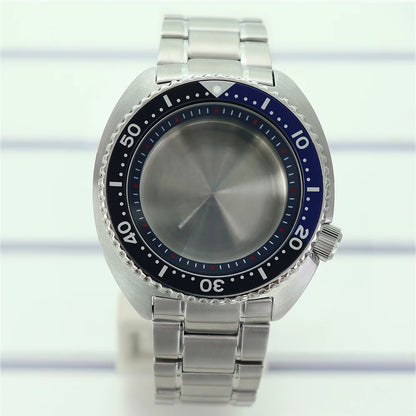 45mm Steel Watch Case Sapphire Glass For Mod skx big Abalone NH35 NH36 NH38