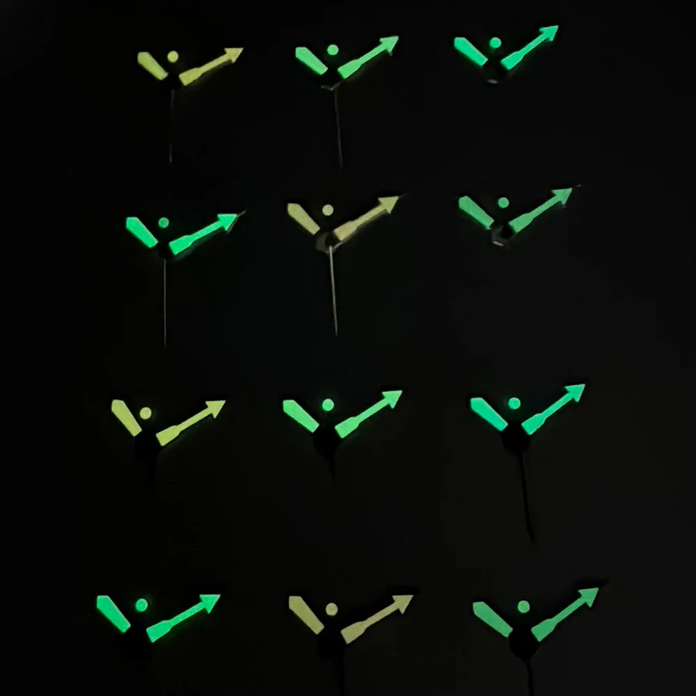 Modified Arrow Green Luminous Watch Hands Pointers for NH35/NH36/4R/7S Movement