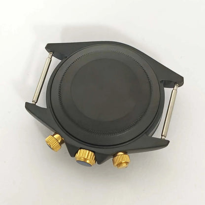 39mm Watch Case Black Green Gold Case with Sapphire Glass for VK63 Movement