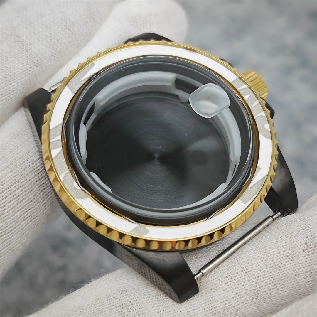 40MM Black Gold Watch Case for 8215/2813/3804/NH35/NH36 Mechanical Movement