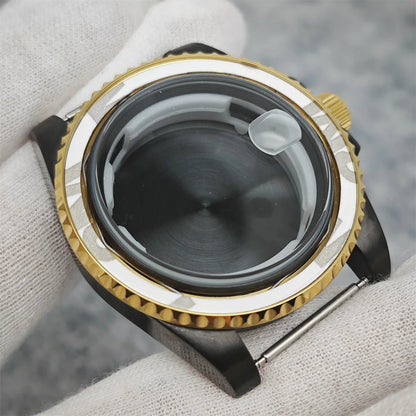 40MM Black Gold Watch Case for 8215/2813/3804/NH35/NH36 Mechanical Movement