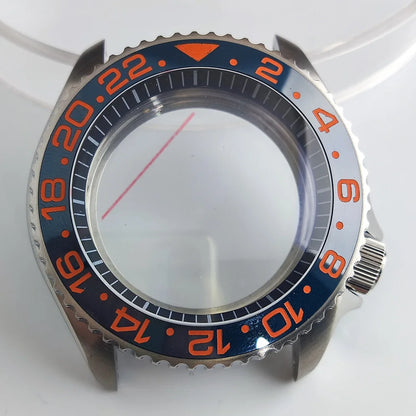 Case 41.5mm Convex Sapphire Glass Ceramic Bezel Stainless Steel Black Matte Waterproof Case Fit NH 35 NH36 Movement Case