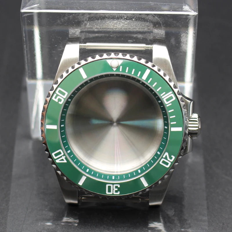 40mm Diver Watch Cases Ceramic Bezel Sapphire Glass For Sub NH35 NH36 NH34 NH38