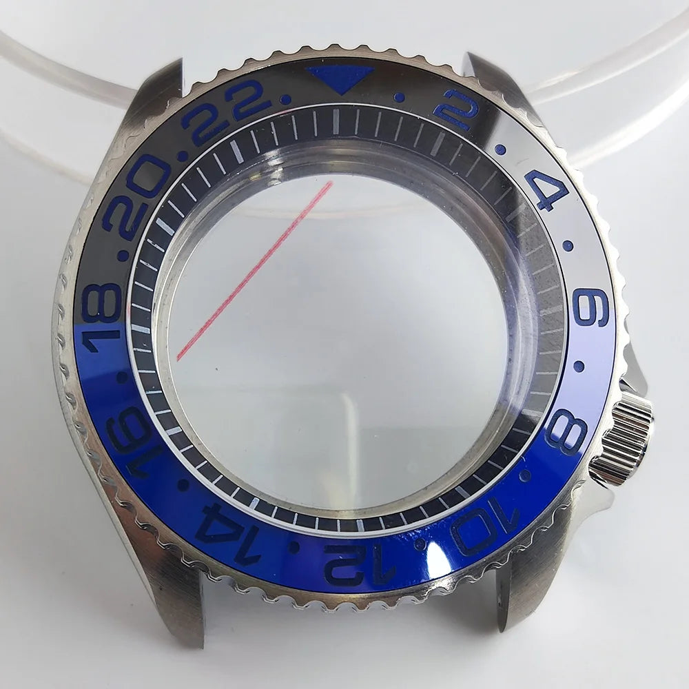 Case 41.5mm Convex Sapphire Glass Ceramic Bezel Stainless Steel Black Matte Waterproof Case Fit NH 35 NH36 Movement Case