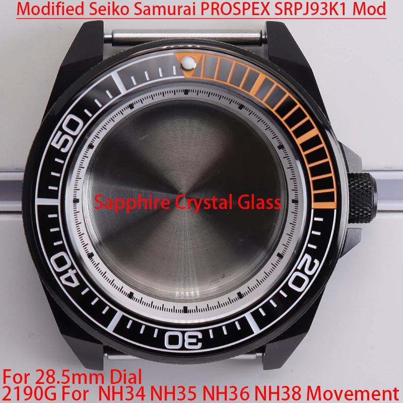 43.8mm Watch Cases with Ceramic Bezel For NH35 NH36 4R36 NH38 Modified Samurai