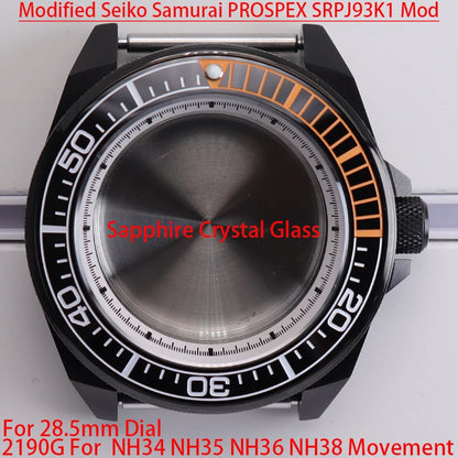 43.8mm Watch Cases with Ceramic Bezel For NH35 NH36 4R36 NH38 Modified Samurai