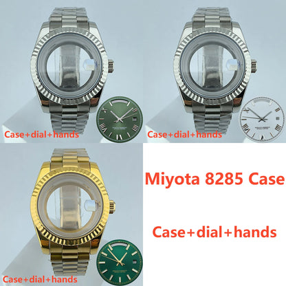 39mm Stainless Steel Watch Case Sapphire Glass suitable for Miyota 8285 Movement