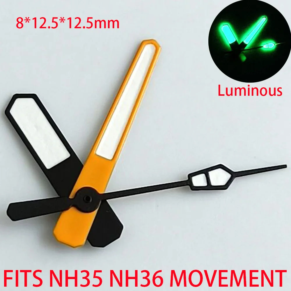 Watch Accessories Pointer NH 35 NH36 Hands Green/Blue Super Luminous Suitable For NH 35 NH36 Movement