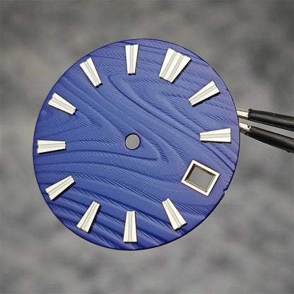 28.5mm Green Luminous Watch Dial Wood Texture for SKX007 NH35/NH36/4R/7S