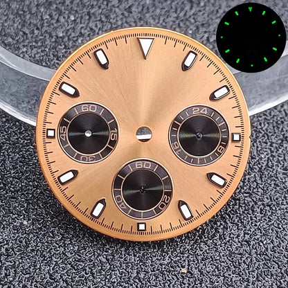 29.5mm C3 Green Luminous Timer Multicolor Watch Dial Suitable For VK63 Movement