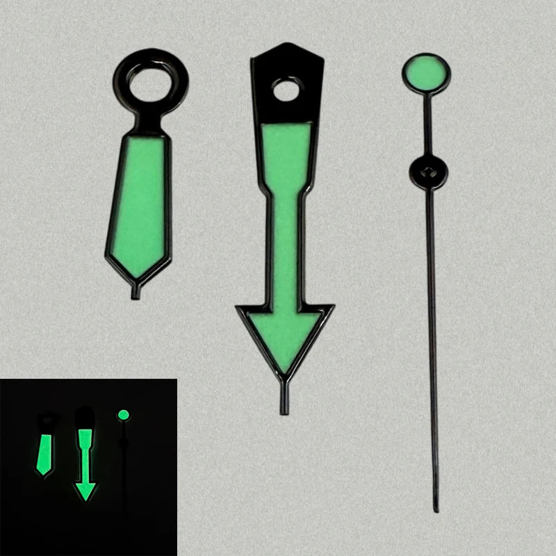Modified Arrow Green Luminous Watch Hands Pointers for NH35/NH36/4R/7S Movement