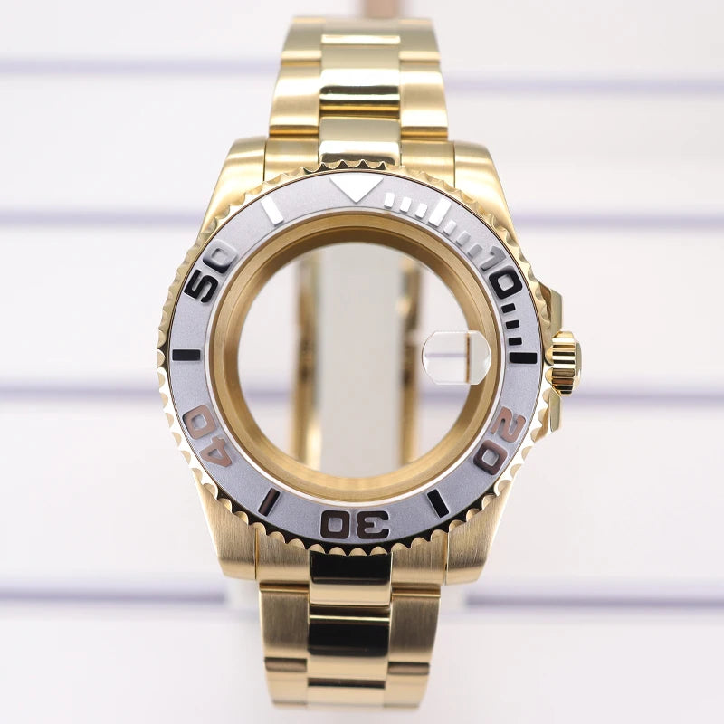 PVD 40mm Watch Case Sapphire For Nh35 Nh36 Nh34 Nh38 Eta 2824 Miyota 8215 YACHT