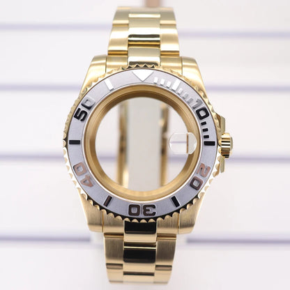 PVD 40mm Watch Case Sapphire For Nh35 Nh36 Nh34 Nh38 Eta 2824 Miyota 8215 YACHT