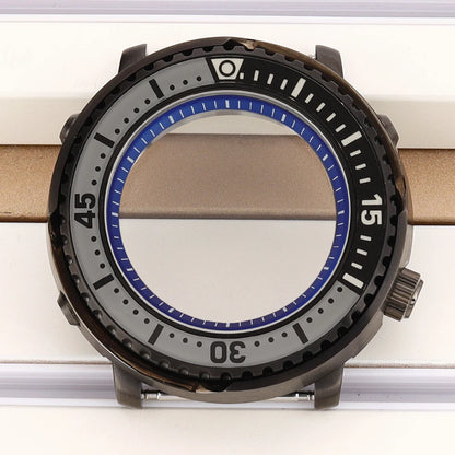 43mm Watch Case For NH34 NH35 NH36 NH38 Tuna Sapphire Crystal Luminous Bezel