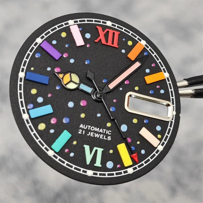 Modified 28.5mm Watch Dial with Hands Set Color Diving Surface for NH35 / NH36