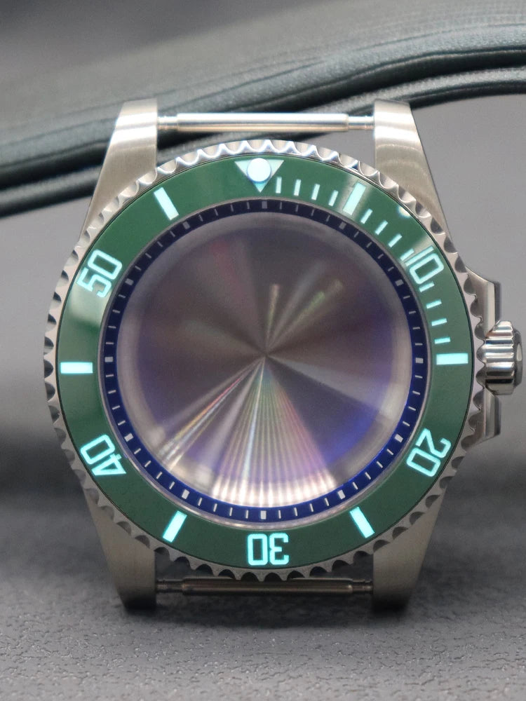 Diver 40mm Watch Case Sapphire For Nh34 Nh35 Nh36 Luminous SUB Ceramic Bezel
