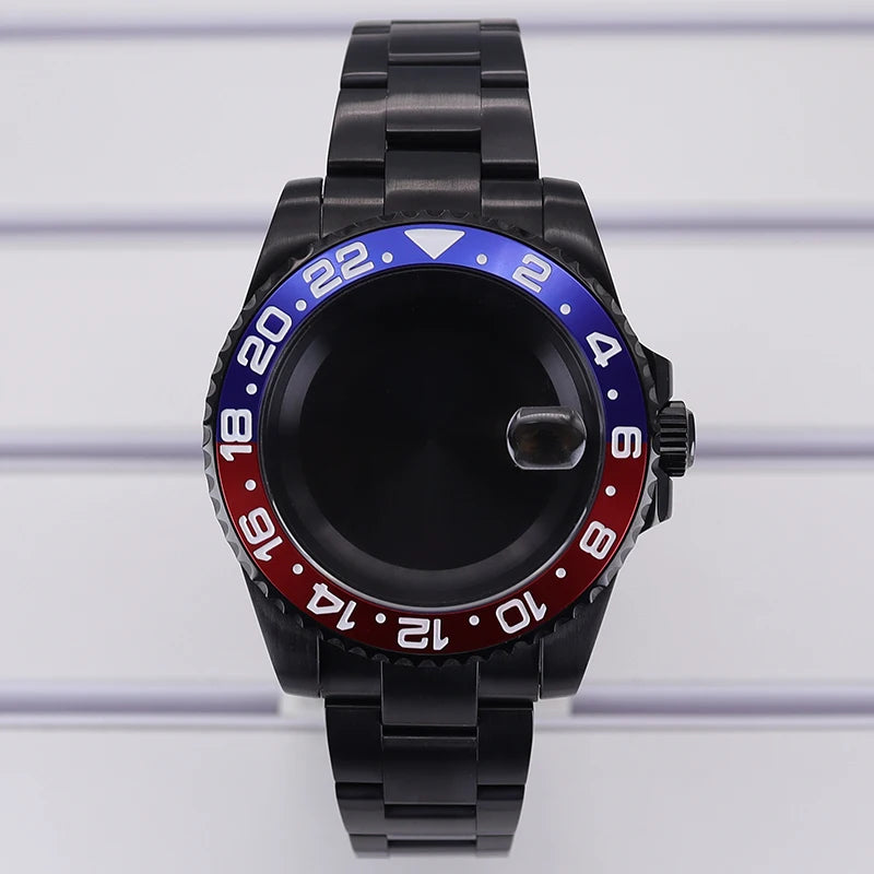 40mm Watch Case PVD Strap Sapphire For NH35 NH36 NH34 ETA 2824 8215 GMT SUB
