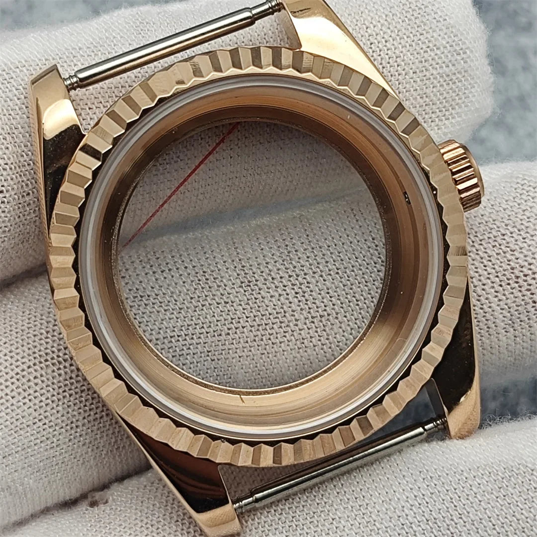 36/39mm Rose Gold Case Oyster Watch Case with Sapphire Crystal for NH35/NH36/4R