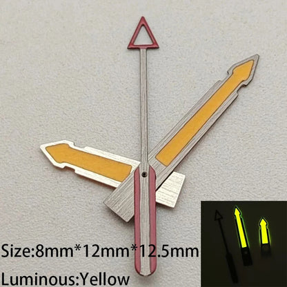 Modified Yellow Luminous Silver-Yellow Watch Hands for NH35/NH36/4R/7S Movement