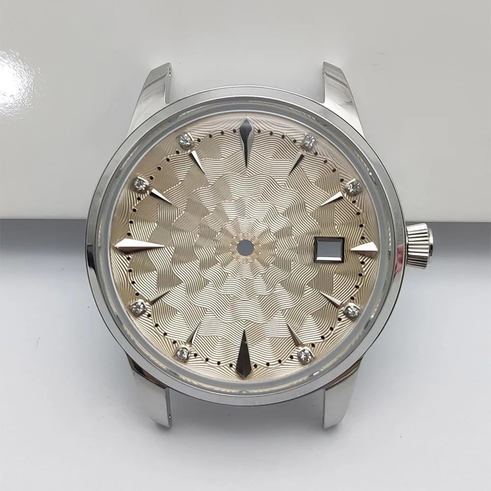 40mm Watch Case 35mm Dial Set Diamond Scale 20mm Strap Cocktail Watch for NH35