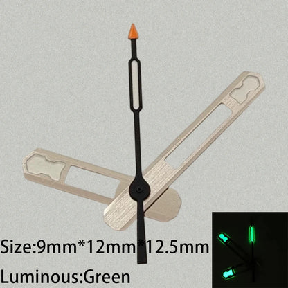Modified Green Luminous Black-Orange Second Hand Watch Hands for NH35/NH36/4R/7S