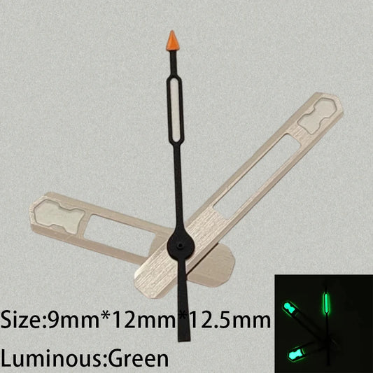 Modified Green Luminous Black-Orange Second Hand Watch Hands for NH35/NH36/4R/7S