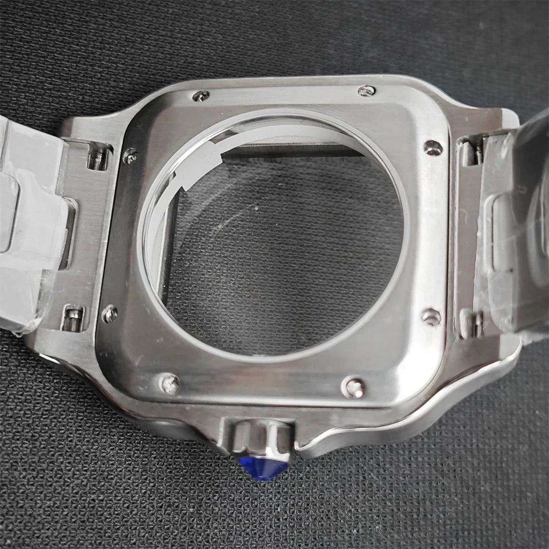 38mm 316L Stainless Steel Square Watch  Case Set for NH36 4R36 Movement