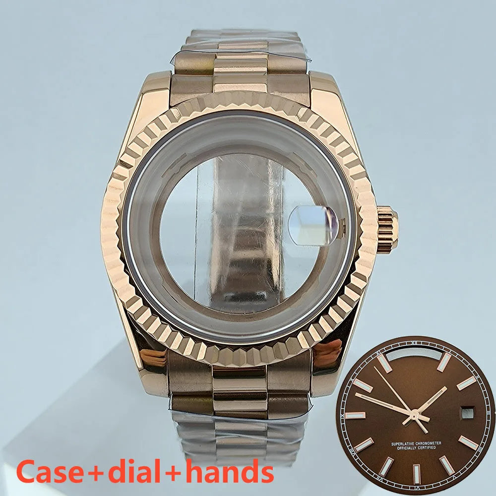 39mm Stainless Steel Watch Case Sapphire Glass suitable for Miyota 8285 Movement